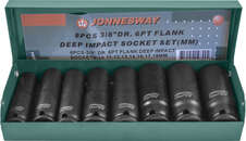 JONNESWAY S03AD3108S Набор головок торцевых ударных глубоких 3/8"DR, 10-19 мм, 8 предметов