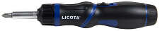 Licota ARD-12K04 Отвертка трещоточная с поворотной ручкой и сменными вставками 1/4", 8 пр