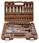 OMBRA OMT108S Универсальный набор инструмента торцевые головки 1/4", 3/8", 1/2"DR 4-32 мм, аксессуары к ним, 108 предметов