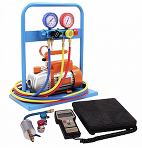 АC-2014 COMPACT Комплект для заправки кондиционера ручной с электронными весам (Вакуумная помпа 51 л/мин)